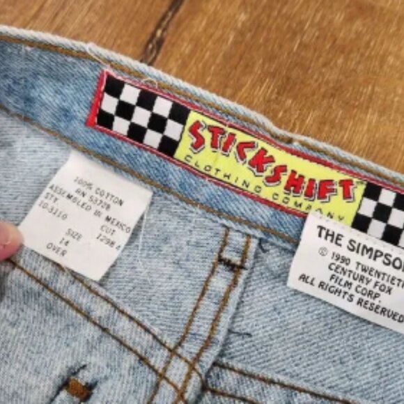 Rare Vintage 90s new old deadstock Stickshift The Simpsons Bartman Jeans Sz 14 - Picture 6 of 8